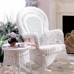 Yesteryear Wicker Country White Rocking Chair - Apere Hotget